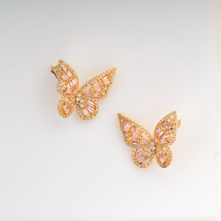 embellished gold butterfly drops – Susan Tulu Bounds